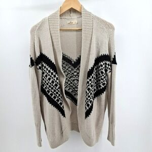 Holister Open Front Cardigan Womens Sz Large Wool Blend Fall Autumn Cozy Preppy‎